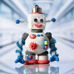 Image de collage - Robot en argile de pierre