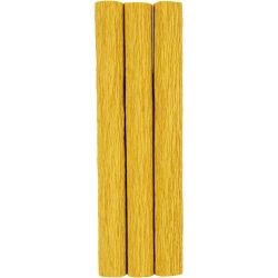 Papier crépon, feuille 25x60 cm, Crêpé à 180%, 105 gr, curry, 3flles/ 1 Pq.