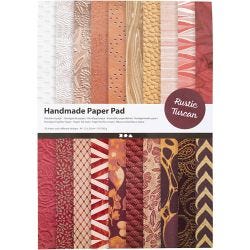 Papier Artisanal, A4, feuille 210x297 mm, 110-150 gr, naturel, rouge brunâtre, 20flles/ 1 Pq.