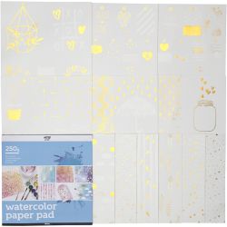Bloc de papier aquarelle avec dessins imprimés
