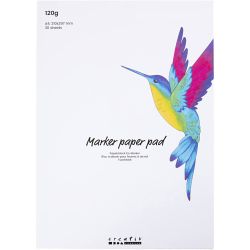 Bloc à dessin, A4, feuille 210x297 mm, 120 gr, blanc, 30 flles/ 1 Pq.
