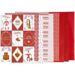 Bloc de papier design, dim. 21x30 cm, 120+128 gr, rouge, blanc, 24flles/ 1 Pq.