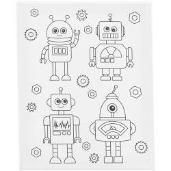 Toile de peintre imprimée, Robots , P: 1,6 cm, dim. 24x30 cm, 360 gr, 1 pièce