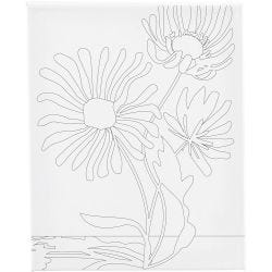 Toile de peintre imprimée, Grandes fleurs, P: 1,6 cm, dim. 24x30 cm, 360 gr, 1 pièce