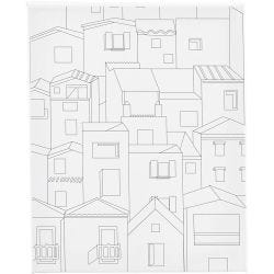 Toile de peintre imprimée, Ville, P: 1,6 cm, dim. 24x30 cm, 360 gr, 1 pièce