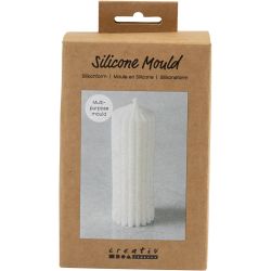 Moule en Silicone, Cylindre cannelé, H : 12 cm, d 4 cm, 1pièce/ 1 Pq.