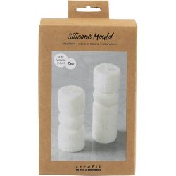 Moule en Silicone, Cylindre cannelé avec arc, H : 11+14 cm, d 4+4 cm, 2pièces/ 1 Pq.