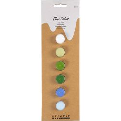 Peinture acrylique Plus Color, harmonie bleu/vert, 6x5ml/ 1 Pq.