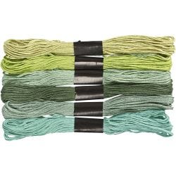 Fil à broder, 1 mm, vert, 6boule/ 1 Pq.