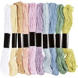 Fil &agrave; Broder, &eacute;p. 1 mm, couleurs pastel, 10x8 m/ 1 Pq.