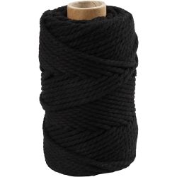 Cordon pour macramé, L : 55 M, d 4 mm, noir, 330 gr/ 1 rouleau