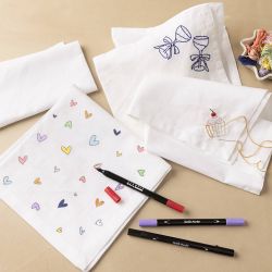 Serviettes en tissu, dim. 42x42 cm, 145 gr, blanc, 4 pi&egrave;ces/ 1 Pq.