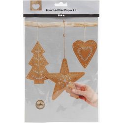 Décorations de Noël en papier imitation cuir
