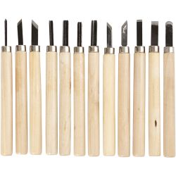 Set pour sculpture en bois, 12 pièces/ 1 Pq.