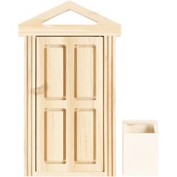 Porte avec corniche et boîte aux lettres