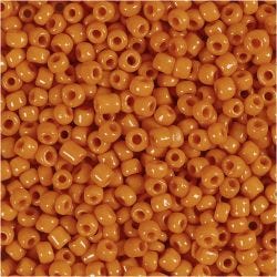 Perles de Rocaille, d 3 mm, dim. 8/0, diamètre intérieur 0,6-1,0 mm, orange, 25 gr/ 1 Pq.