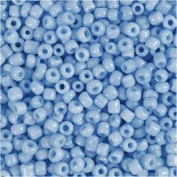 Perles de Rocaille, d 3 mm, dim. 8/0, diamètre intérieur 0,6-1,0 mm, turquoise, 25 gr/ 1 Pq.