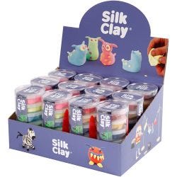Silk Clay®, couleurs néons, couleurs classiques, 12set/ 1 Pq.