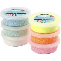 Foam Clay®, paillettes, couleurs pastel, 6x14gr/ 1 Pq.