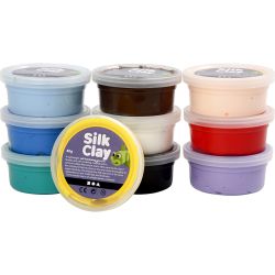 Silk Clay®, Basic 1, ass. de couleurs, 10x40gr/ 1 Pq.