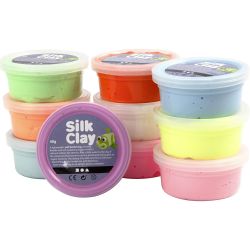 Silk Clay®, Basic 2, ass. de couleurs, 10x40gr/ 1 Pq.