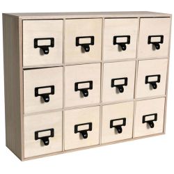 Meuble à tiroirs en bois brut - poignées métal