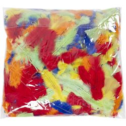 Duvet, L : 7-15 cm, ass. de couleurs, 100 gr/ 1 sac