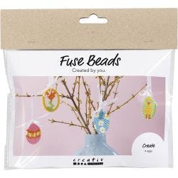Mini Kit DIY Perles à repasser, Décorations à suspendre faites avec des oeufs, ass. de couleurs, 1 Pq.