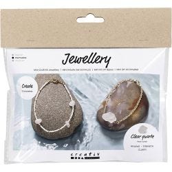 Mini Kit DIY Bijoux, Bracelet en cristal de roche, 1 Pq.