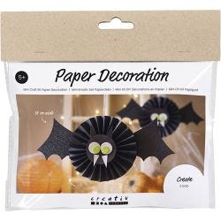 Mini Kit DIY Décorations en Papier, Chauve-souris, noir, blanc, 1 Pq.