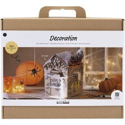 Maxi Kit DIY Décoration, Maison hantée, noir, brun clair, orange, 1 Pq.