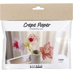 Mini Kit DIY Papier crépon, Fleurs, couleurs pastel, 1 Pq.