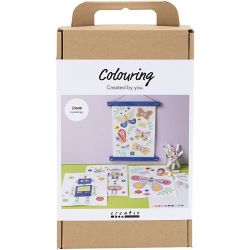 Kit DIY Coloriage, Papillon et robot, couleurs Joyeuses, 1 Pq.
