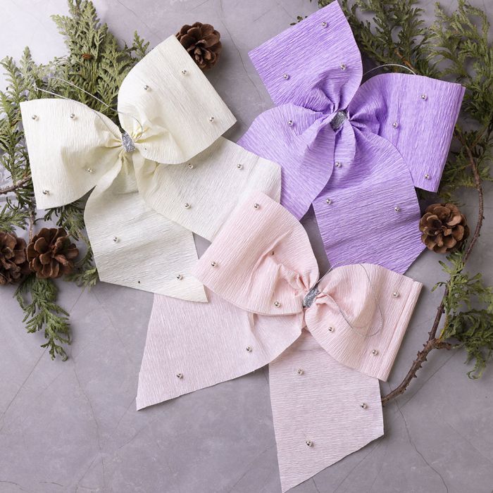 Nœuds de Noël en papier crépon
