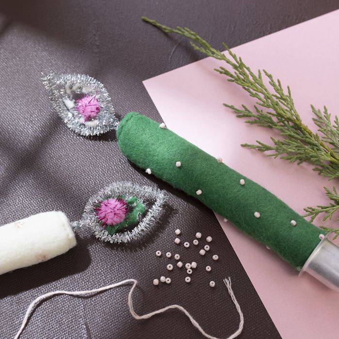 Bougies de Noël en feutrine
