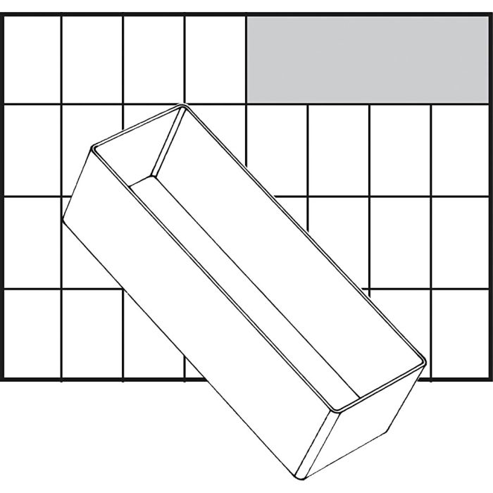 Boîte de rangement, dim. A8-2, H : 47 mm, dim. 157x55 mm, 1 pièce