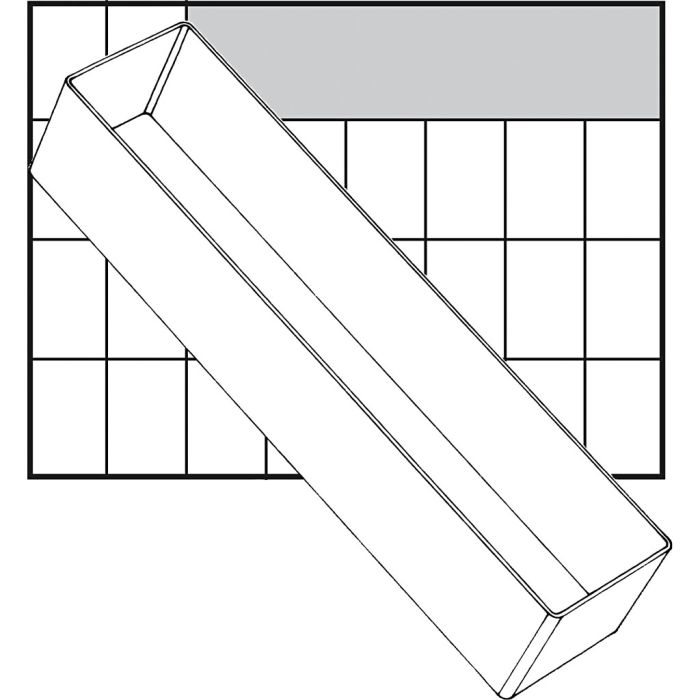 Boîte de rangement, dim. A8-3, H : 47 mm, dim. 235x55 mm, 1 pièce