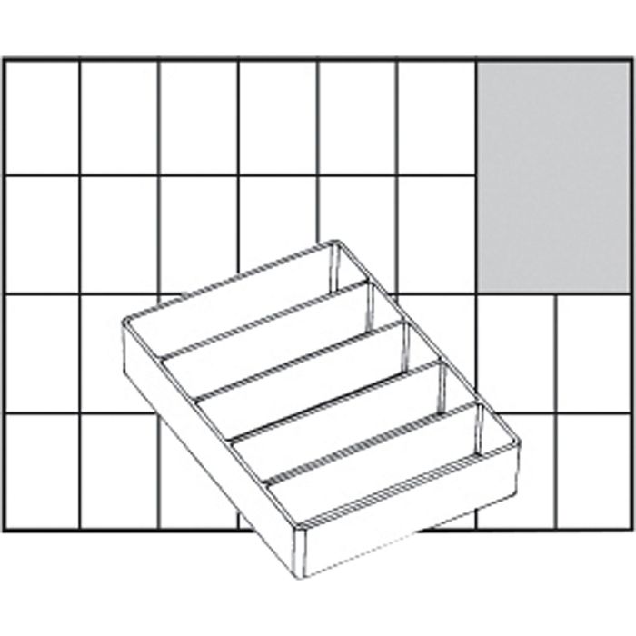 Boîte de rangement, dim. A75 Low, H : 24 mm, dim. 109x79 mm, 1 pièce