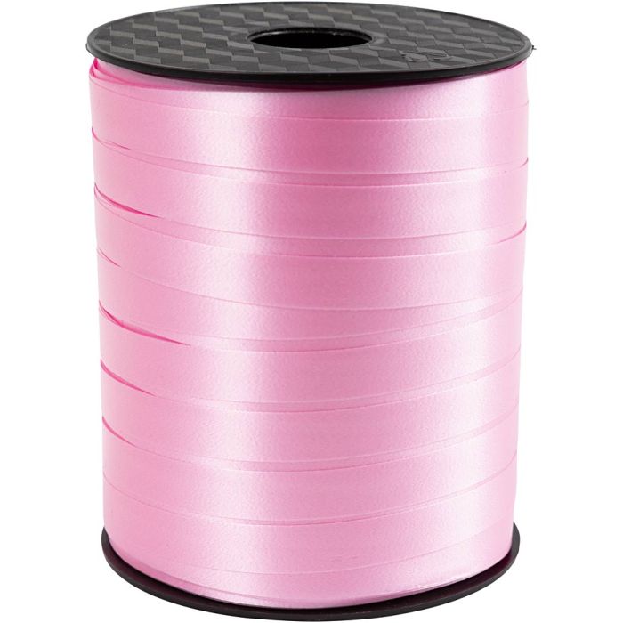 Ruban cadeau, L : 10 mm, brillante, rose clair, 250 m/ 1 rouleau