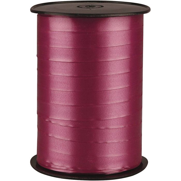 Ruban cadeau, L : 10 mm, brillante, rouge rubis, 250 m/ 1 rouleau