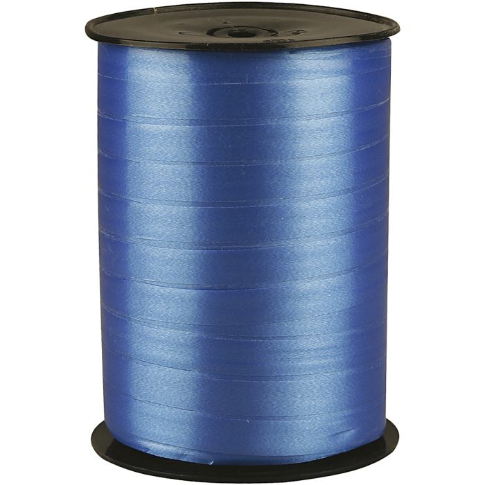 Ruban cadeau, L : 10 mm, brillante, bleu, 250 m/ 1 rouleau