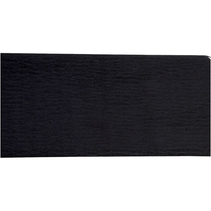 Papier Crépon, feuille 50x250 cm, 22 gr, noir, 10 pli/ 1 Pq.