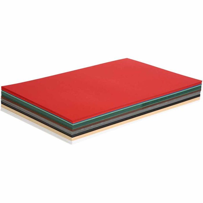 Papier cartonné de Noël, A3, feuille 297x420 mm, 180 gr, ass. de couleurs, 300 flles ass./ 1 Pq.