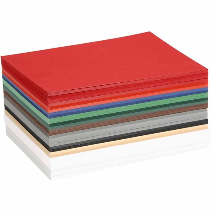 Papier cartonné de Noël, A6, feuille 105x148 mm, 180 gr, ass. de couleurs, 300 flles ass./ 1 Pq.