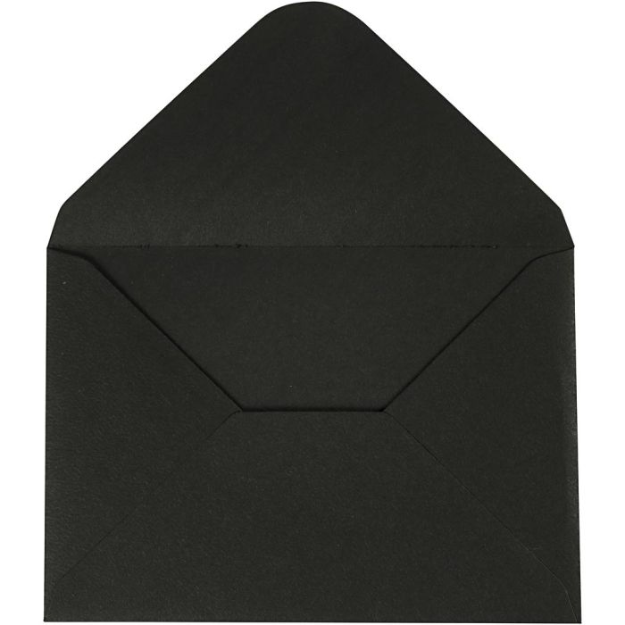 Enveloppes, dimension enveloppes 11,5x16 cm, 110, noir, 10 pièces/ 1 Pq.
