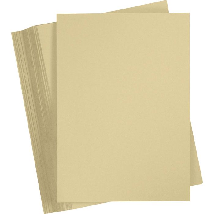 Papier cartonné, A4, feuille 210x297 mm, 180 gr, beige, 100 flles/ 1 Pq.