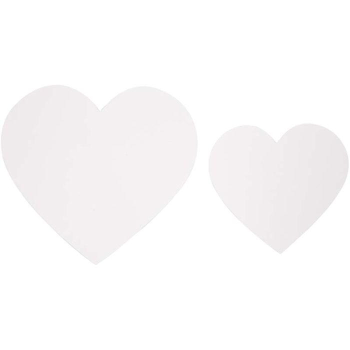 Coeurs, dim. 6+8,5 cm, 240 gr, blanc, 50 pièces/ 1 Pq.