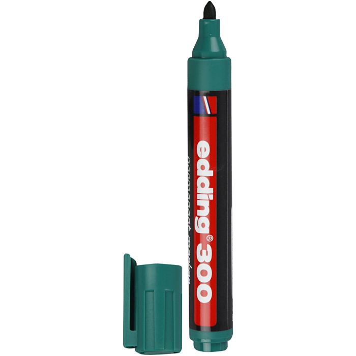 Marqueur Edding 300, trait 1,5-3 mm, vert, 1 pièce