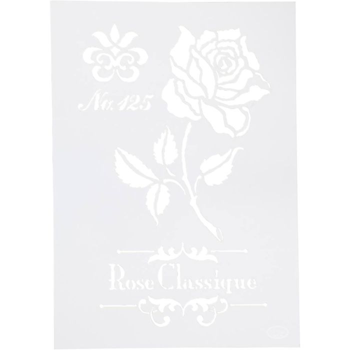 Pochoir, Roses, A4, feuille 210x297 mm, 1 pièce
