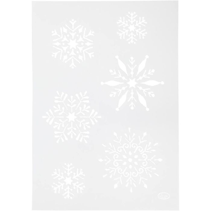 Pochoir, A4, feuille 210x297 mm, flocon de neige, 1 pièce